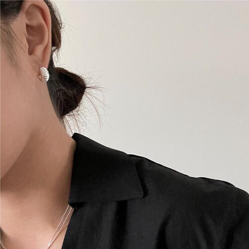 Fan Zhiqiao Korean version 925 sterling silver earrings and earrings for women, simple and fashionable ins style Xiaohongshu earrings and earrings