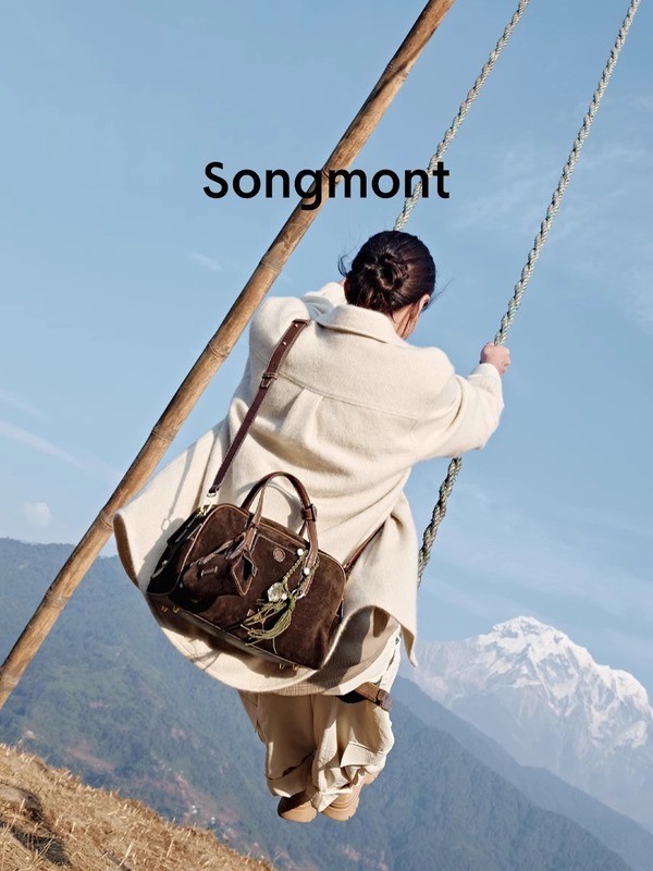 【文淇同款】Songmont山下有松循迹胎牛皮保龄球包波士顿手提女包|undefined
