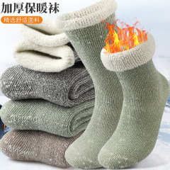 跨境冬季女士超厚毛圈雪地运动袜松口中筒休闲款毛绒舒适睡眠袜