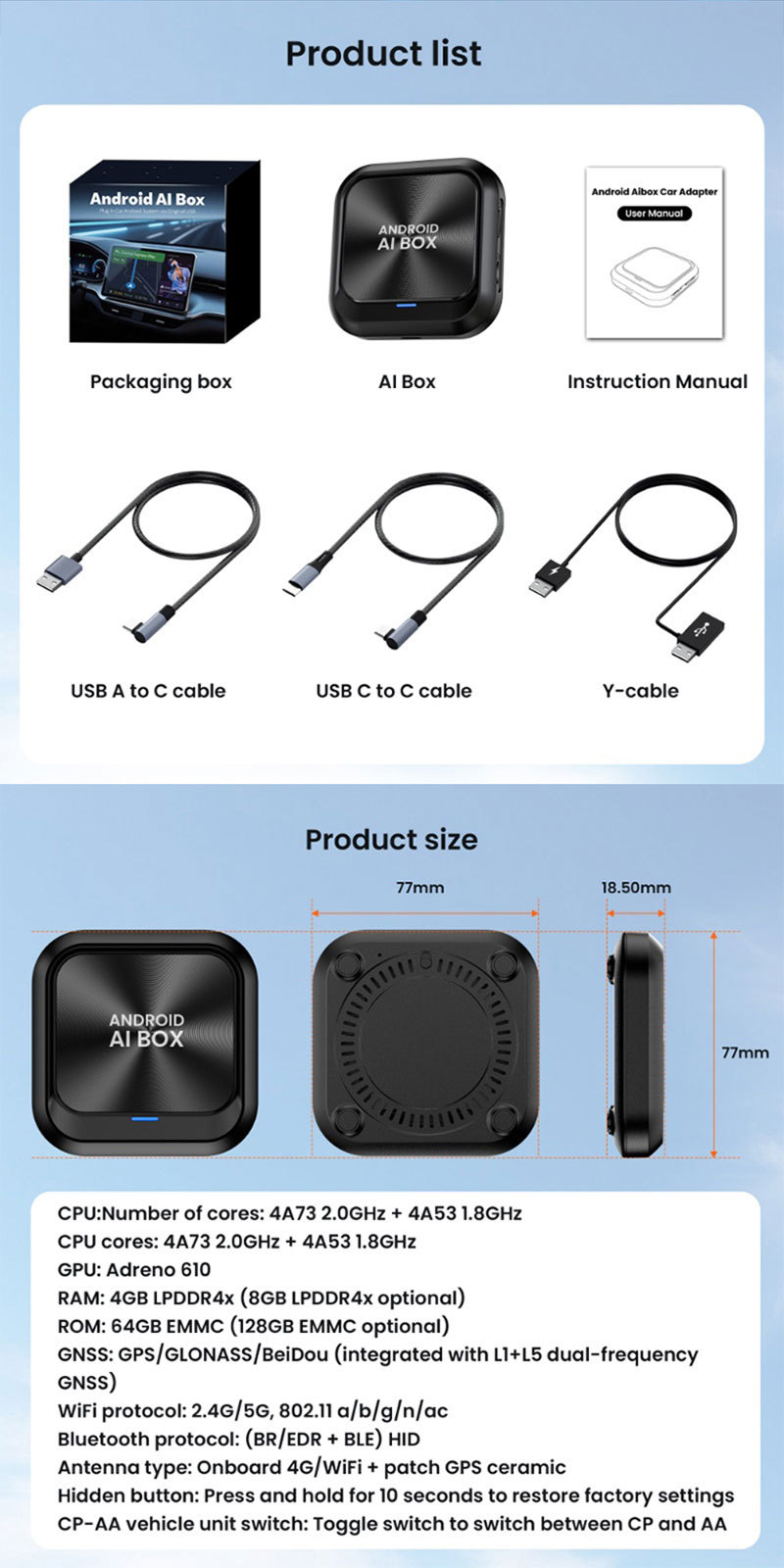 Cross-Border Wireless Carplay Box Wired to Module Car Adapter Car-Machine Adaptation Interconnection Android Mini