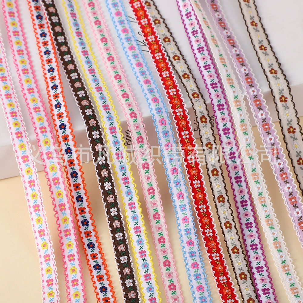 1,2-сантиметровая цветочная оборка в пасторальном стиле, этнический жаккардовый вышитый шнурок для DIY-аксессуаров и одежды.
