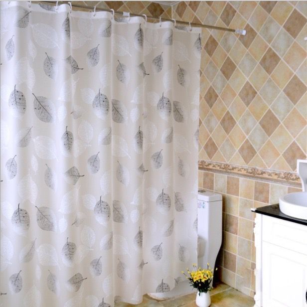 Bathroom Shower Curtain Waterproof Door Curtain Curtain Partition Curtain Thickened Shower Curtain Punch-Free Shower Curtain Rod Set
