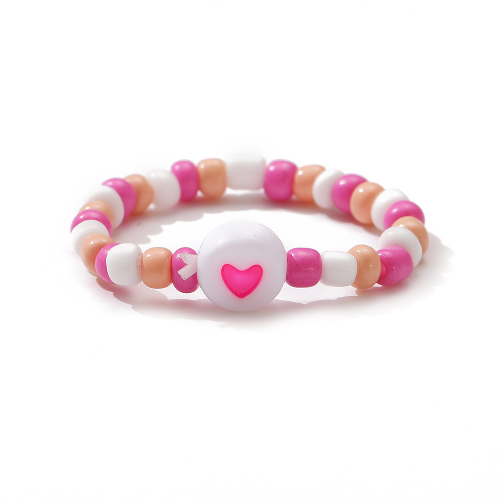 heart shape soft ceramic rice bead simple ring wholesale jewelry Nihaojewelry