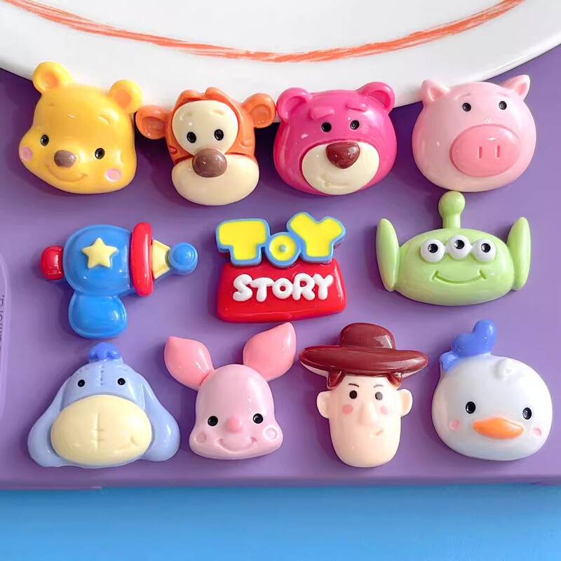 Cartoon Animal Story Head Series Resin DIY Jewelry Accessories Mobile Phone Case Croc Shoes Hairpin Patch Material