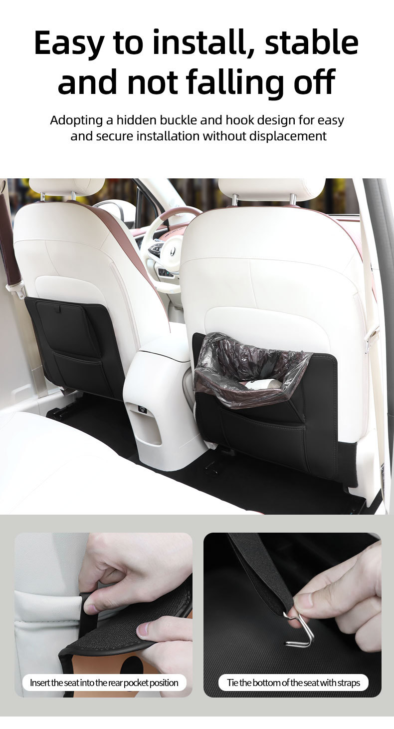 Cross-Border Hot-Selling Car Storage Bag, Trash Bag, Multifunctional Storage Organizer for Back Seat, Anti-Kick Mat