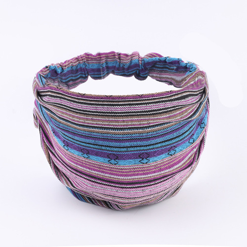 National-style cotton and linen embroidered wide headband, white hair covering headband, head scarf, head cover, hat hair accessory, postpartum hat, women's hair tie