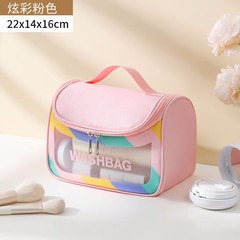 イン透明防水トイレタリーバッグ pu ポータブル化粧品バッグ収納袋大容量ポータブル化粧品収納袋
