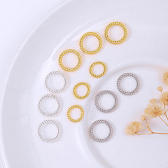 14K ゴールドフィルドカラーパーティクルツイストソリッドリングメッキ 18K リアルゴールドクローズドリング DIY ジュエリーアクセサリー材料 B08
