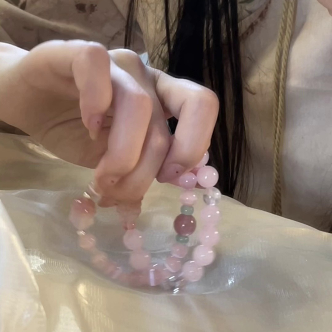 神女淚九尾狐馬粉晶原創國風天然瑪瑙狐狸手鍊高品質新中式中手串