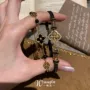 复古金色墨色宝相花手链