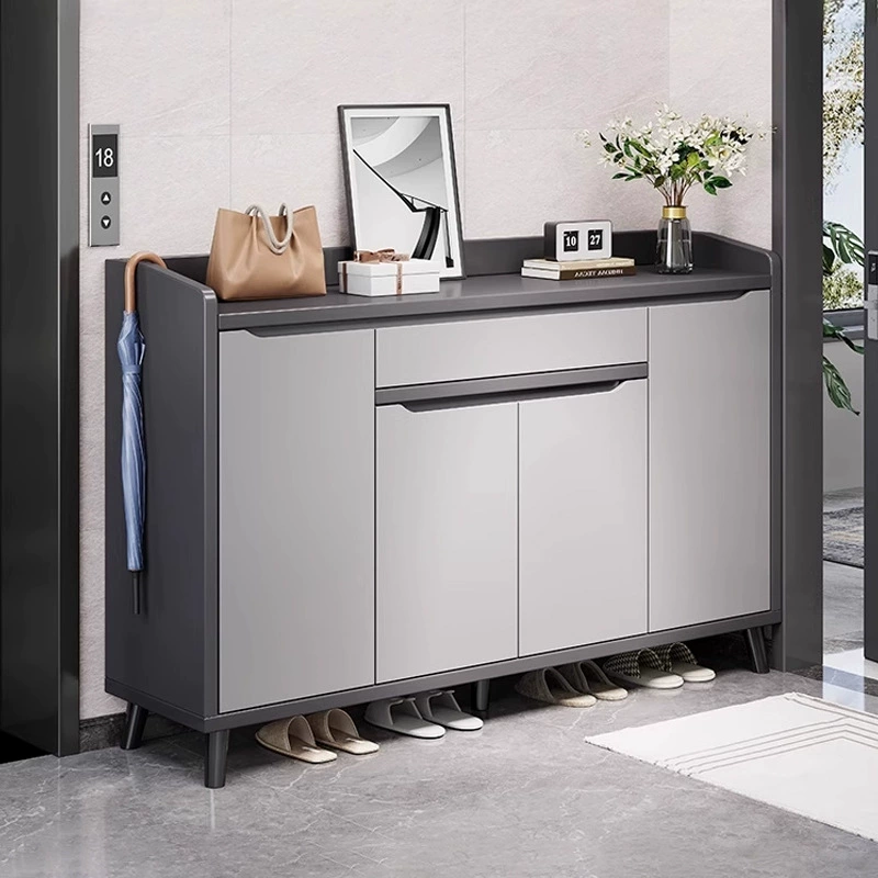 Вешалка для обуви в прихожую, новая модель 2025 года, встроенный настенный шкаф для хранения обуви из массива дерева.