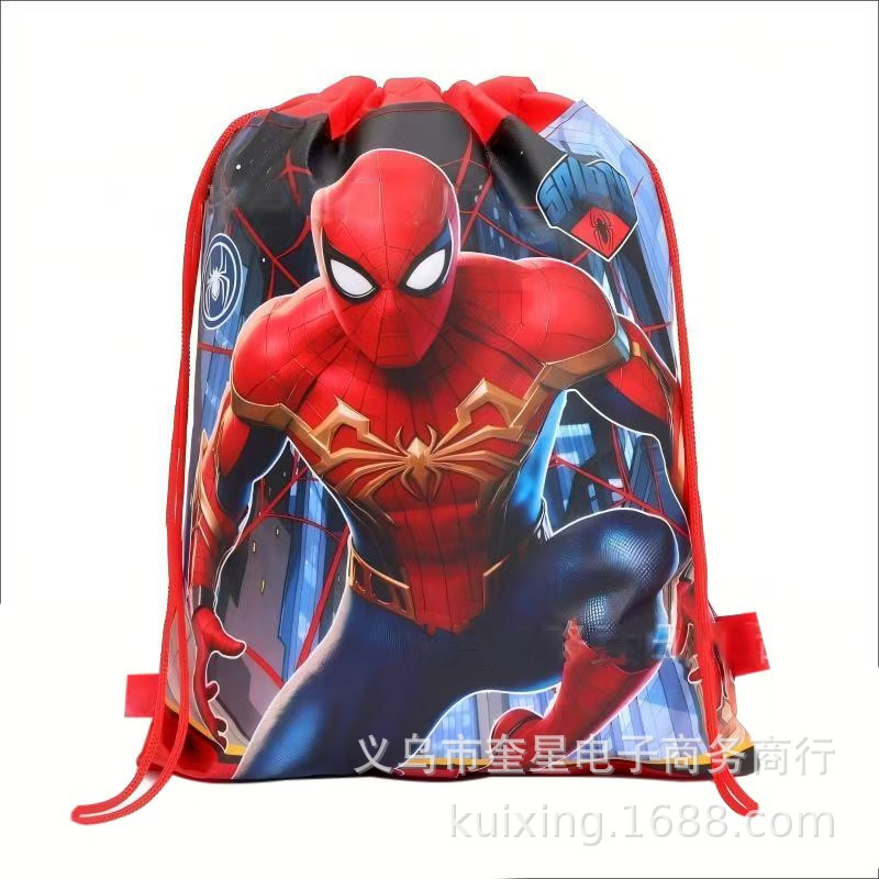 新款蜘蛛侠无纺布收纳束口袋抽绳束口背包袋书包礼物束口袋