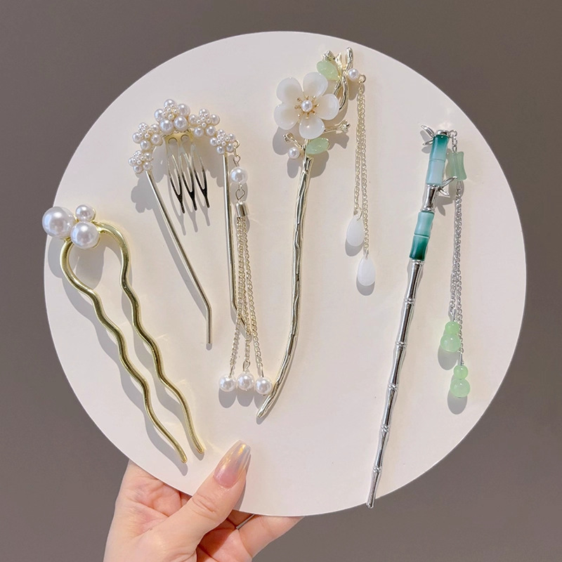 Diario de verano viajes fijos bolos de cabeza abrazadera de cabello en forma de U, abrazadera de cabello en forma de U, nuevo cabello de cabello de disco