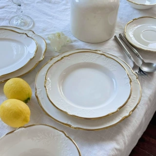 法式复古 金边花边陶瓷盘 陶瓷碗咖啡杯碟  西餐盘 家用餐具盘子