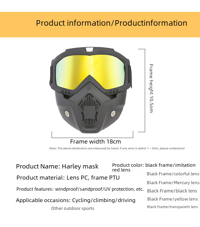 Retro Harley goggles outdoor military performance field protection mask motorcycle riding equipment windproof sand sunshade goggles