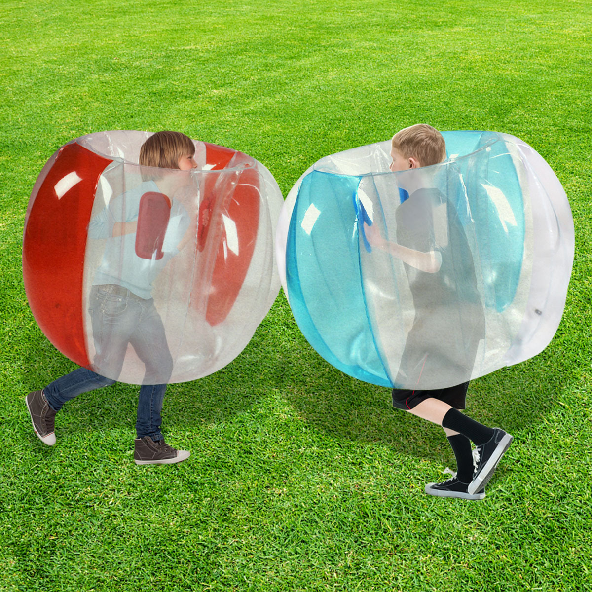 Juegos divertidos accesorios de bolas de choque inflables bolas de choque de hierba juguetes de bolas de amortiguación de sumo inflables bolas de burbujas