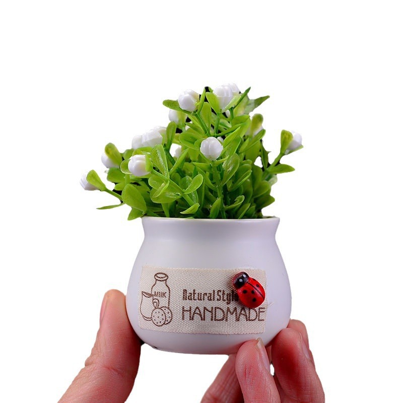 Decoración de coche, planta, fruta de la suerte, planta en maceta, asiento de perfume para coche, cerámica de aromaterapia, personalidad, interior de flores creativas