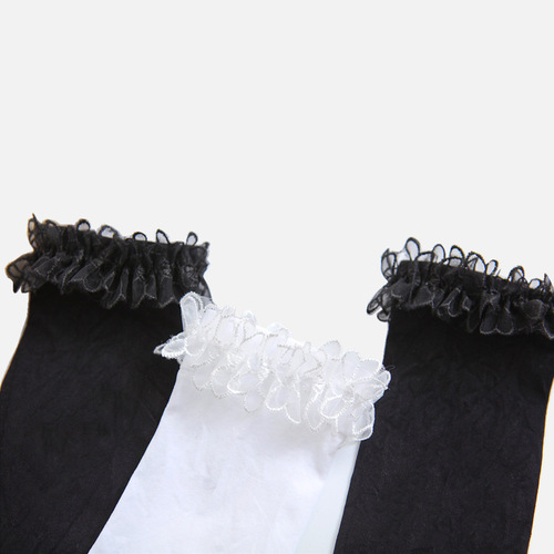 Sweet Japanese-style lace edge short socks velvet ruffled socks for female students Lolita princess knee-high stockings wholesale