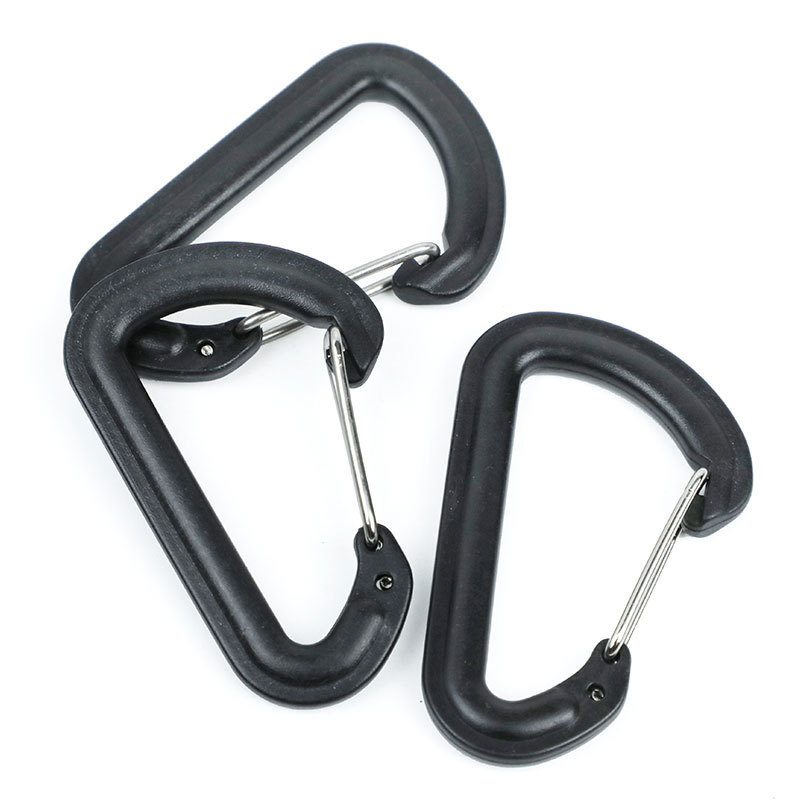 Yitu 56*35mm D-Shaped Plastic Steel Wire Spring Buckle Outdoor Carabiner Backpack Outer Hook Connection Ring Wholesale