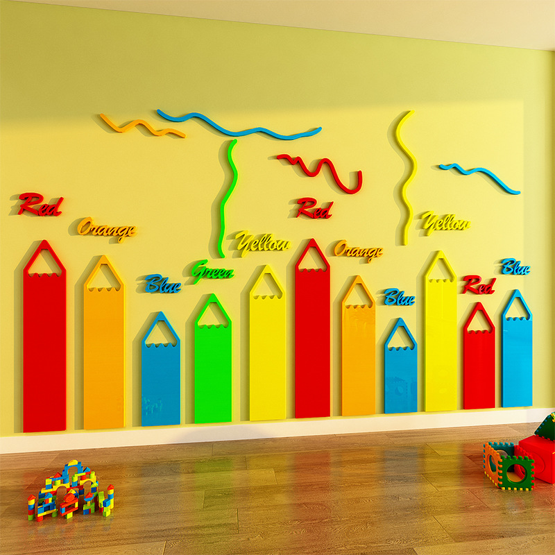 English Art Painting Classroom Layout Decoration Kindergarten Environmental Innovation Theme Cultural Wall Sticker Material Scene Finished Product