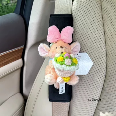 Sürətlər qutusu və əl tormozu başlıqları | Decoration - black-velvet-shoulder-pads-pink-bow-holding-light-pink-flower-authentic-little-bean-flower-single
