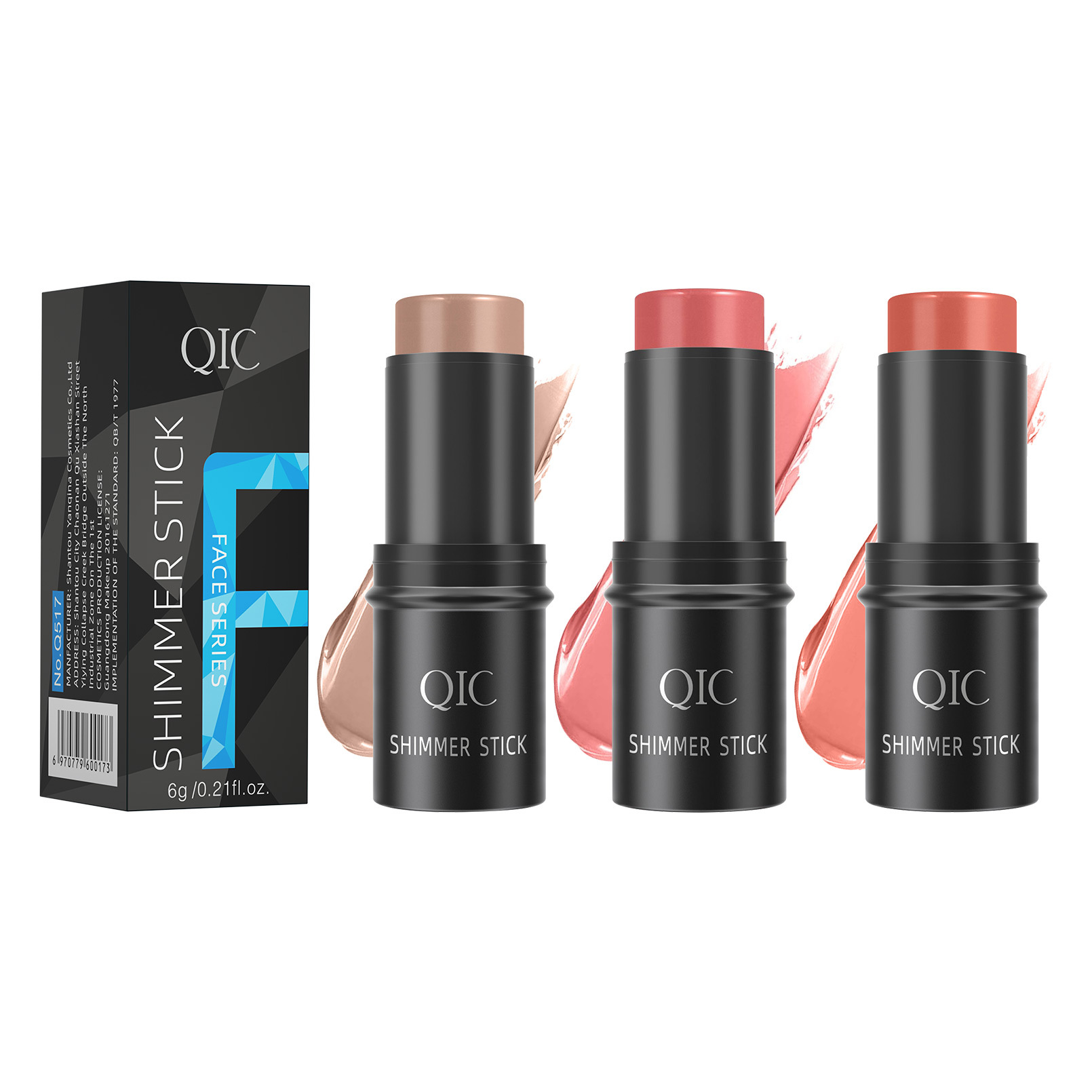 QIC multi-funktion blyant profil highlight shadow pudder blusher stick makeup_voghion.com
