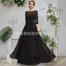 速卖通欧美新款热销晚礼服宴会派对婚礼蕾丝修身连衣裙长款高级感