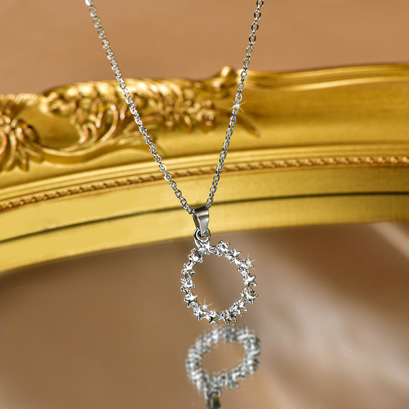 Fashion Rabbit Star Tree Titanium Steel Inlay Artificial Pearls Rhinestones Necklace 1 Piece