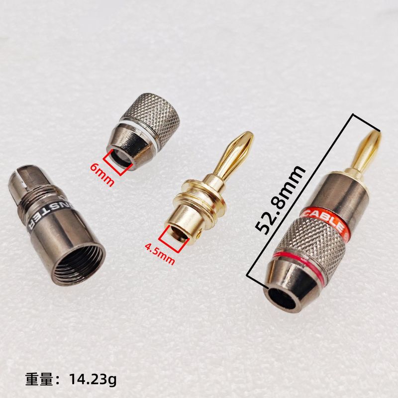 高音質全銅金メッキ怪獣バナナヘッドスピーカーアンプ端子柱音響スピーカー線バナナプラグ|undefined