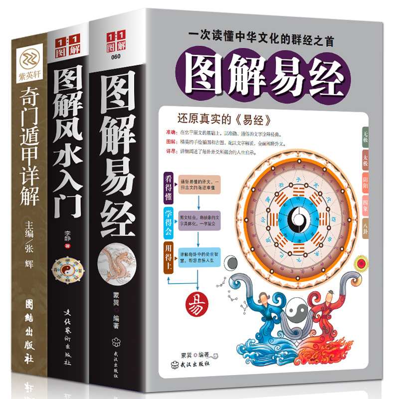 正版3册 图解易经风水入门奇门遁甲详解全注全译版风水类书籍+杨