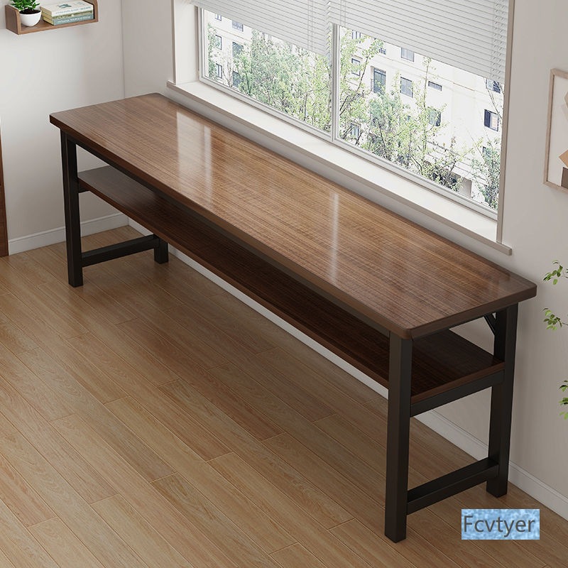 Home Living Room Long Table Bed Computer Table Desktop Rectangular Double-Layer Workbench Simple Long Desk