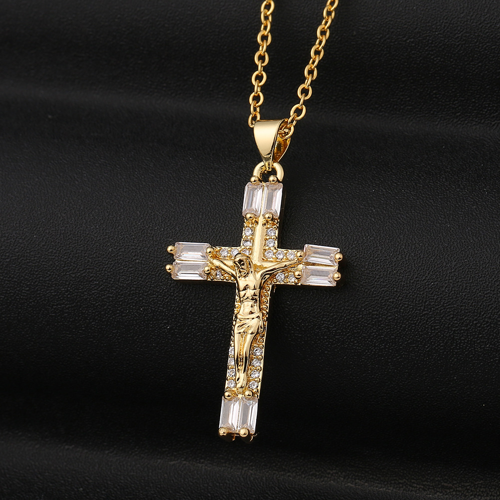 retro religious geometric necklace