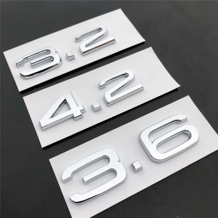 Audi original 1.8T 2.0T 2.4 2.8 3.0T 4.2 A4L A6L Q5 car emblem, displacement badge, and tail badge