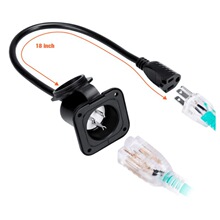 NEMA 5-15P TO NEMA 5-15R美式房車充電插座18英寸防水延長電源線