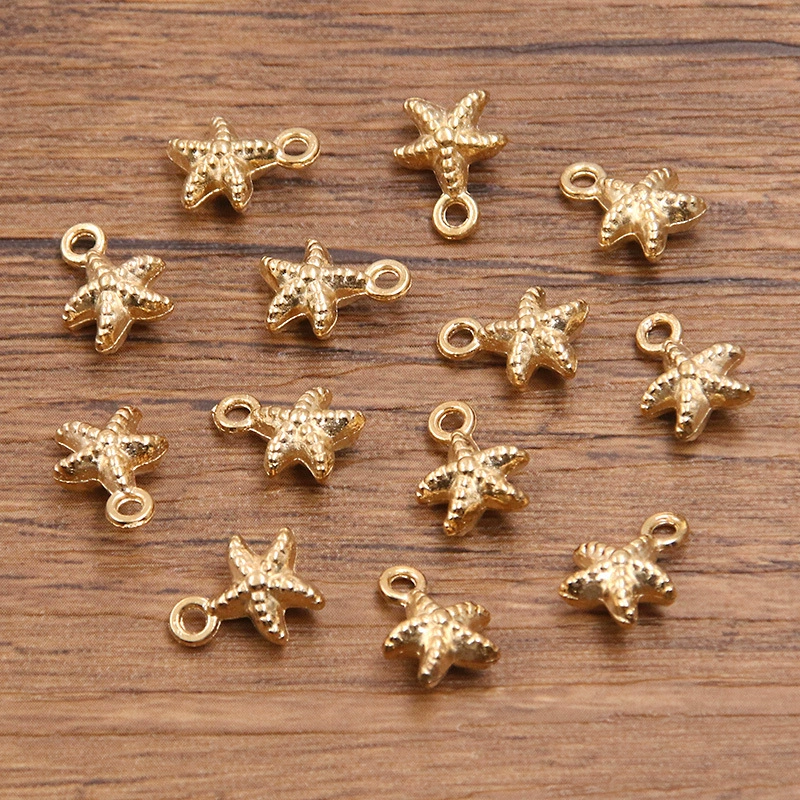 Ювелирные подвески из сплава huan, 10 шт. KC gold, морская тематика: морская звезда, ракушка, рыба