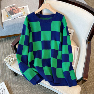 Plus size/300 women's clothing fat M chest circumference 150/160 loose pullover knitted 350 8816