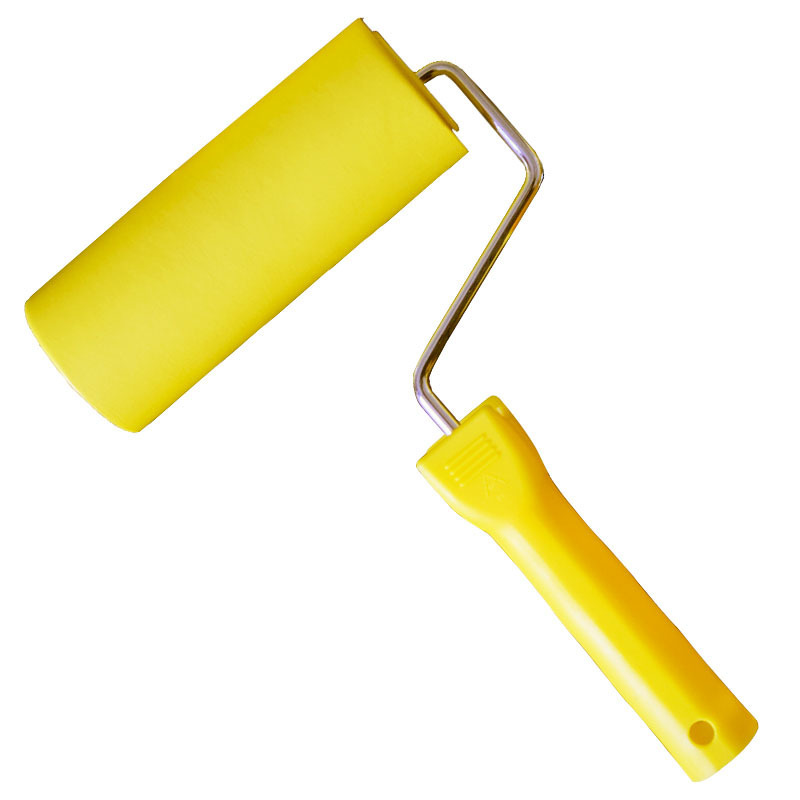 Papel tapiz de goma amarilla suave Rueda de prensa Papel tapiz Rollo de impresión Cepillo de rodillo de tinta Cepillo de rodillo adhesivo trasero
