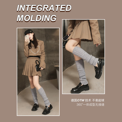 New winter socks for women, wool knitted plus velvet calf socks, Korean style stocking sets, versatile pile socks DWZ03
