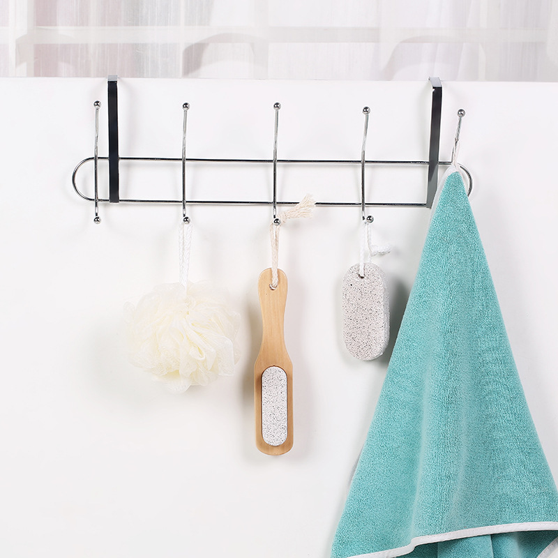 門後掛鈎門背式免打孔衣帽鈎子家用門鈎多功能雙層鐵藝承重掛衣鈎