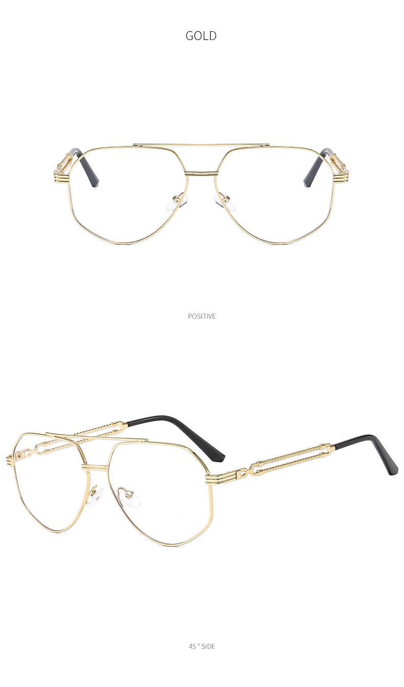 Occhiali da sole poligonali in metallo uomo e donna alla moda_voghion.com