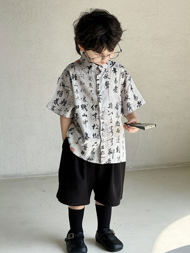 10327 рубашка с короткими рукавами + 219 черные шорты