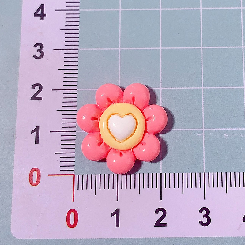 Nuevo color macarón amor flor accesorios de resina DIY adornamiento de cabello de caso de teléfono móvil agujero de hebilla de zapatos agujero material hecho a mano