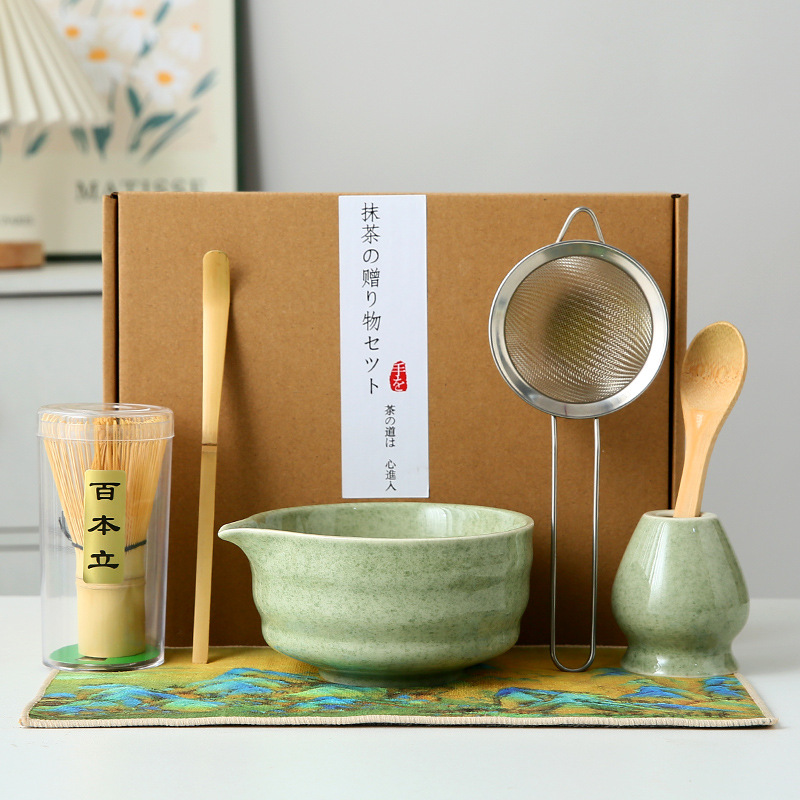 Japonés Matcha tazón Matcha túnica canción té herramientas de pedido taza de té de cerámica taza de té mezclador Matcha cepillo taza de té