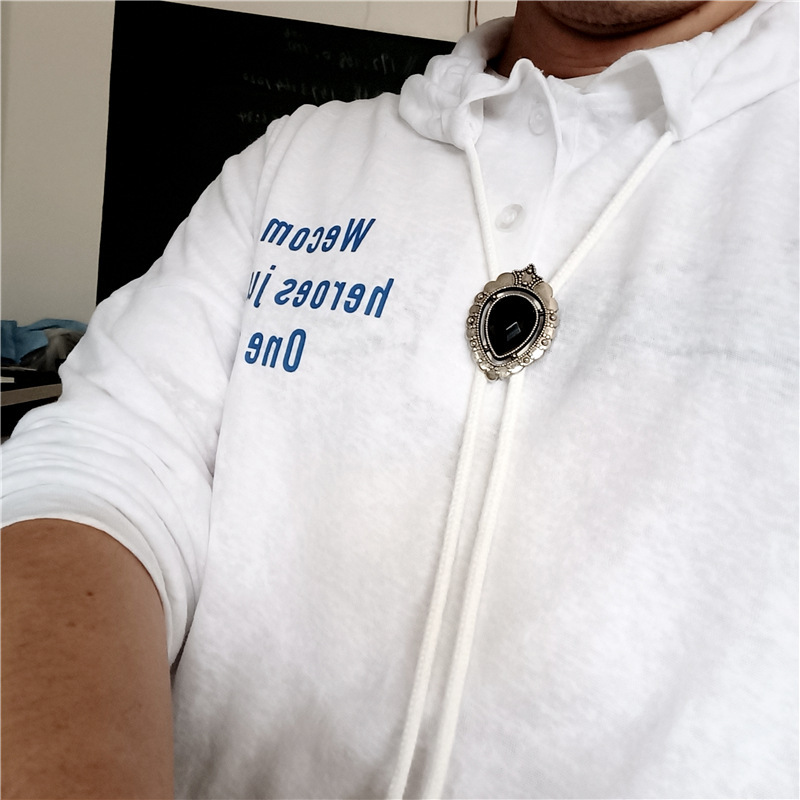 Bolo Tie One-Word Back Buckle A01B2C34 Men's Hat Rope Accessories T-Shirt Polo Shirt Long Y Time Gem Collar Rope Bolo Tie One-Word Back Buckle A01B2C34 Men's Hat Rope Accessories T-Shirt Polo Shirt Long Y Time Gem Collar Rope