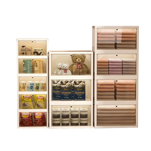 Overflow purchase storage box installation-free folding storage cabinet home organization clothes toys plastic snack cabinet storage box