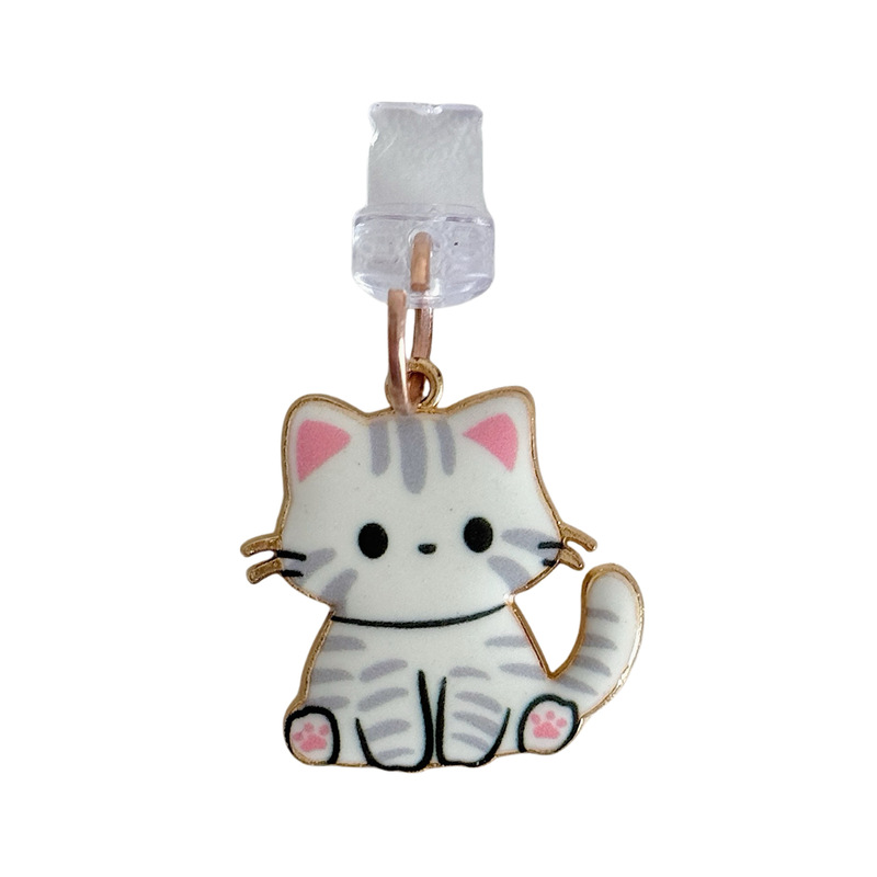 新しいかわいい猫の携帯電話防塵プラグペンダントジュエリー Apple Huawei Android 充電ポートに適しています|undefined