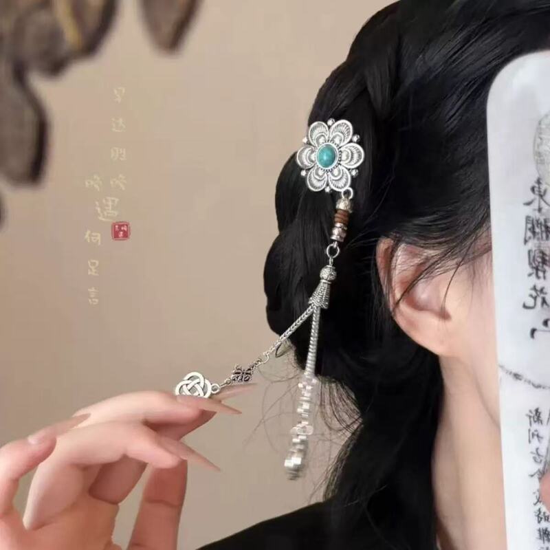 璀璨星河~黑曜石闪钻名族风铃铛流苏发夹女感甜美前额侧边夹包邮|undefined