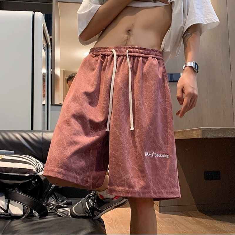 Summer Loose Shorts Casual Sports Pants American Style Tie-Dye Embroidered Knee-Length Shorts Men's Mid-Length Shorts Men's Shorts 4