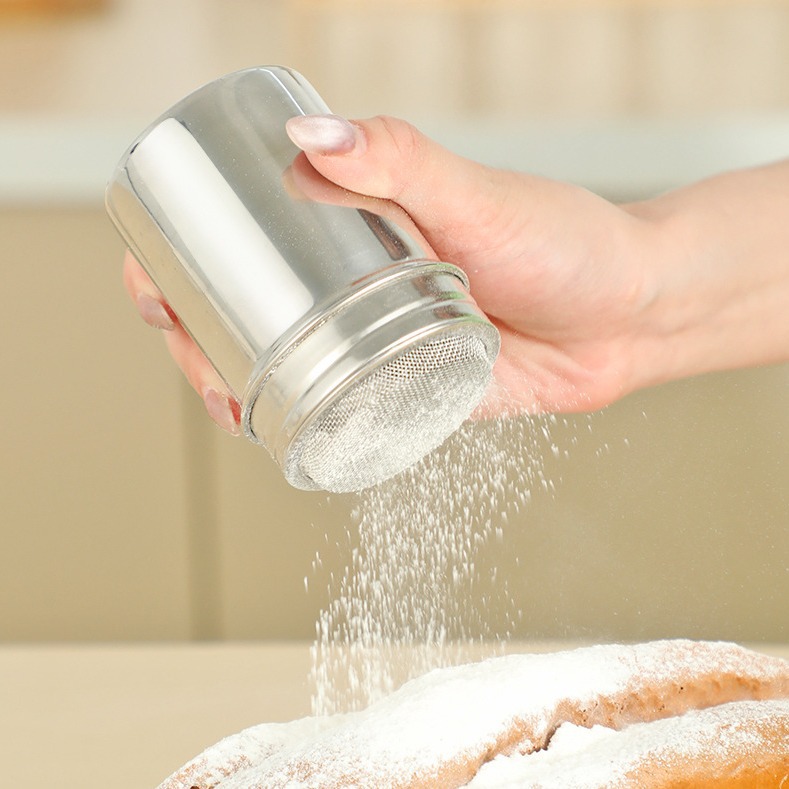 304 polvo de azúcar de acero inoxidable tamiz Matcha polvo de cacao polvo de café puede harina tamiz cocina pastel hornear herramienta