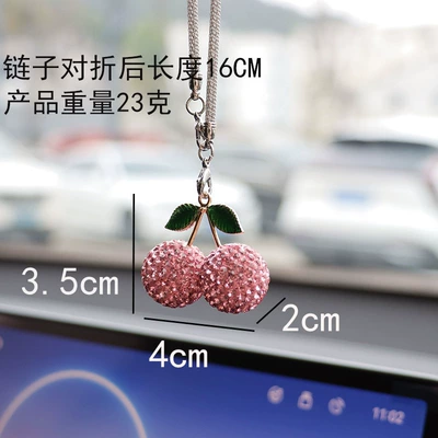 Car hanging Strawberry Car Interior Rhinestone - pink-cherry-car-pendant